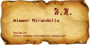 Wimmer Mirandella névjegykártya